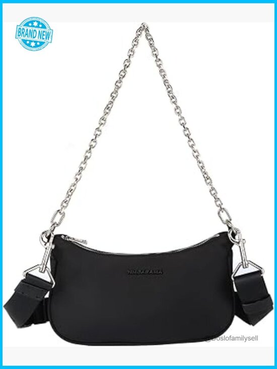 Handbags - Nylon Crescent Crossbody Bag Minimalist Chic Hobo Shoulder Bag Adjustable Straps